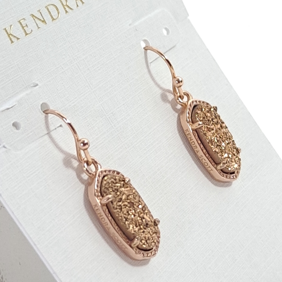 Kendra Scott Lee Earrings in Rose Gold Drusy Drop - Picture 4 of 6
